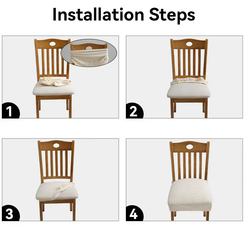 TaroTextile Stretch Dining Chair Slipcovers - Set of 4/6 | Spill Resistant Kitchen Chair Covers