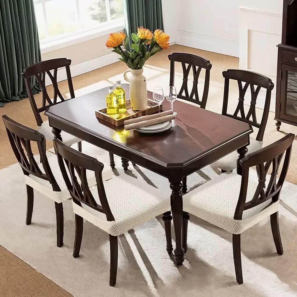 TaroTextile Stretch Dining Chair Slipcovers - Set of 4/6 | Spill Resistant Kitchen Chair Covers
