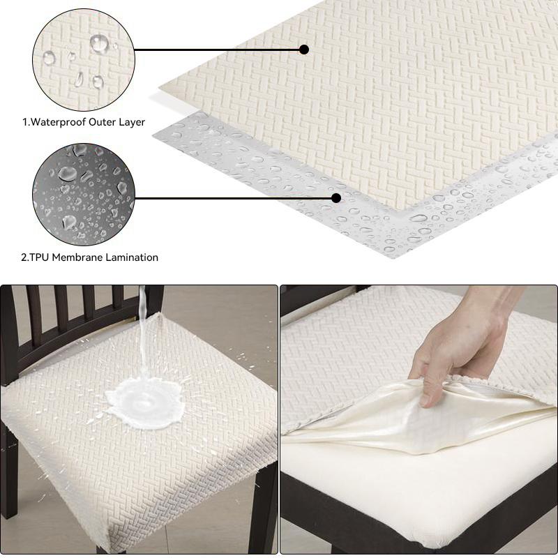TaroTextile Stretch Dining Chair Slipcovers - Set of 4/6 | Spill Resistant Kitchen Chair Covers