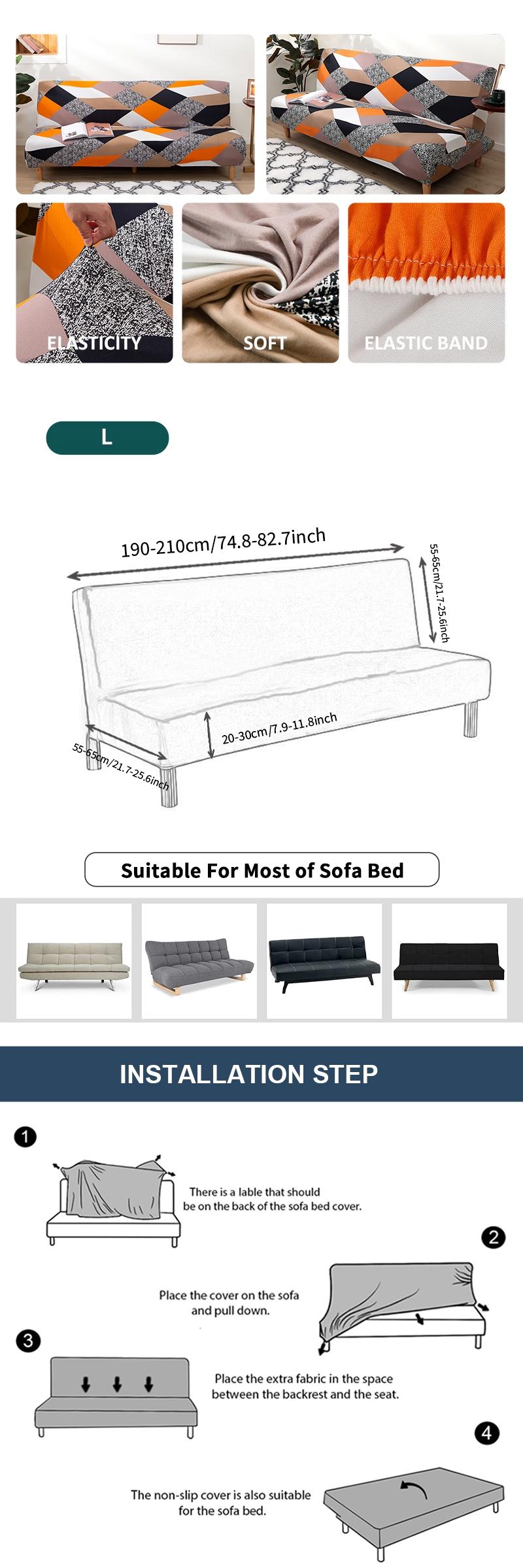 tarotextile stretch futon slipcover for armless sofa couch futon
