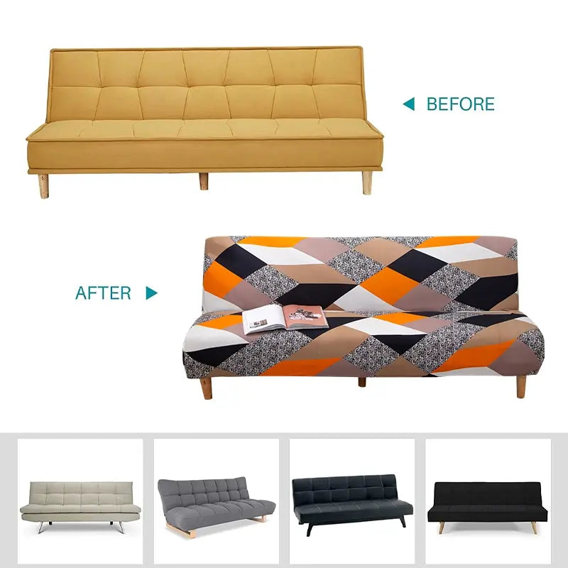 tarotextile stretch futon slipcover for armless sofa couch futon