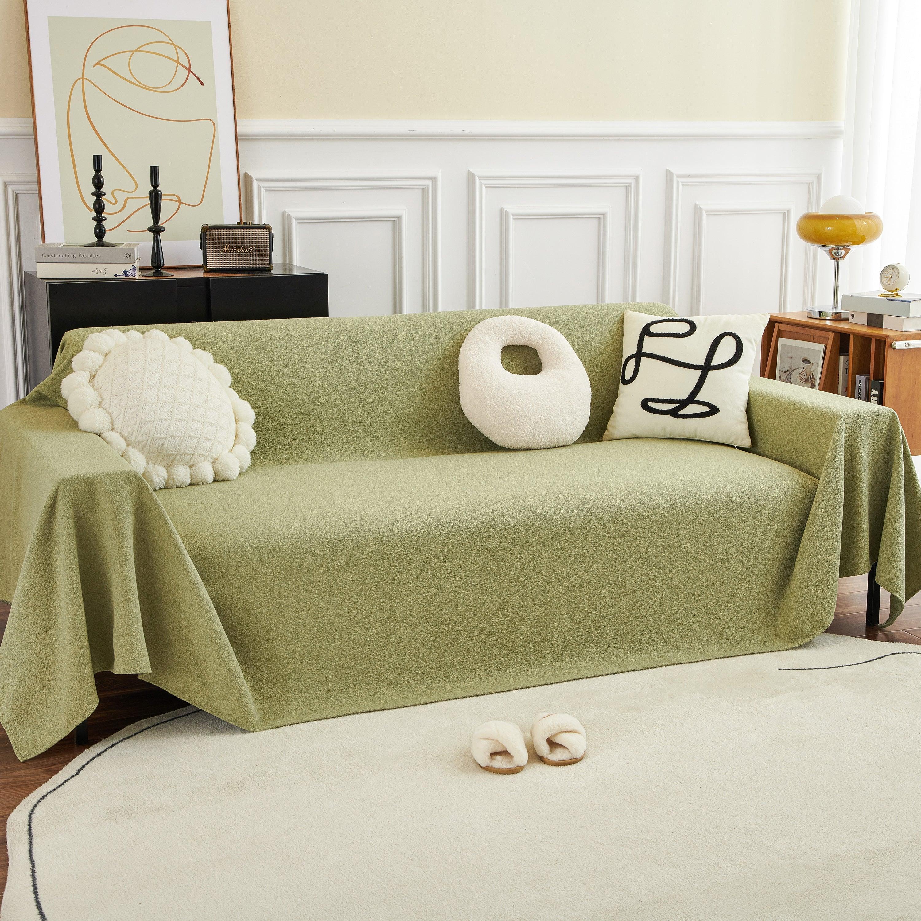 Teddy Throw Blanket and Stylish Slipcover for Couch, Waterproof Sofa Cover for Pets - TaroTextile