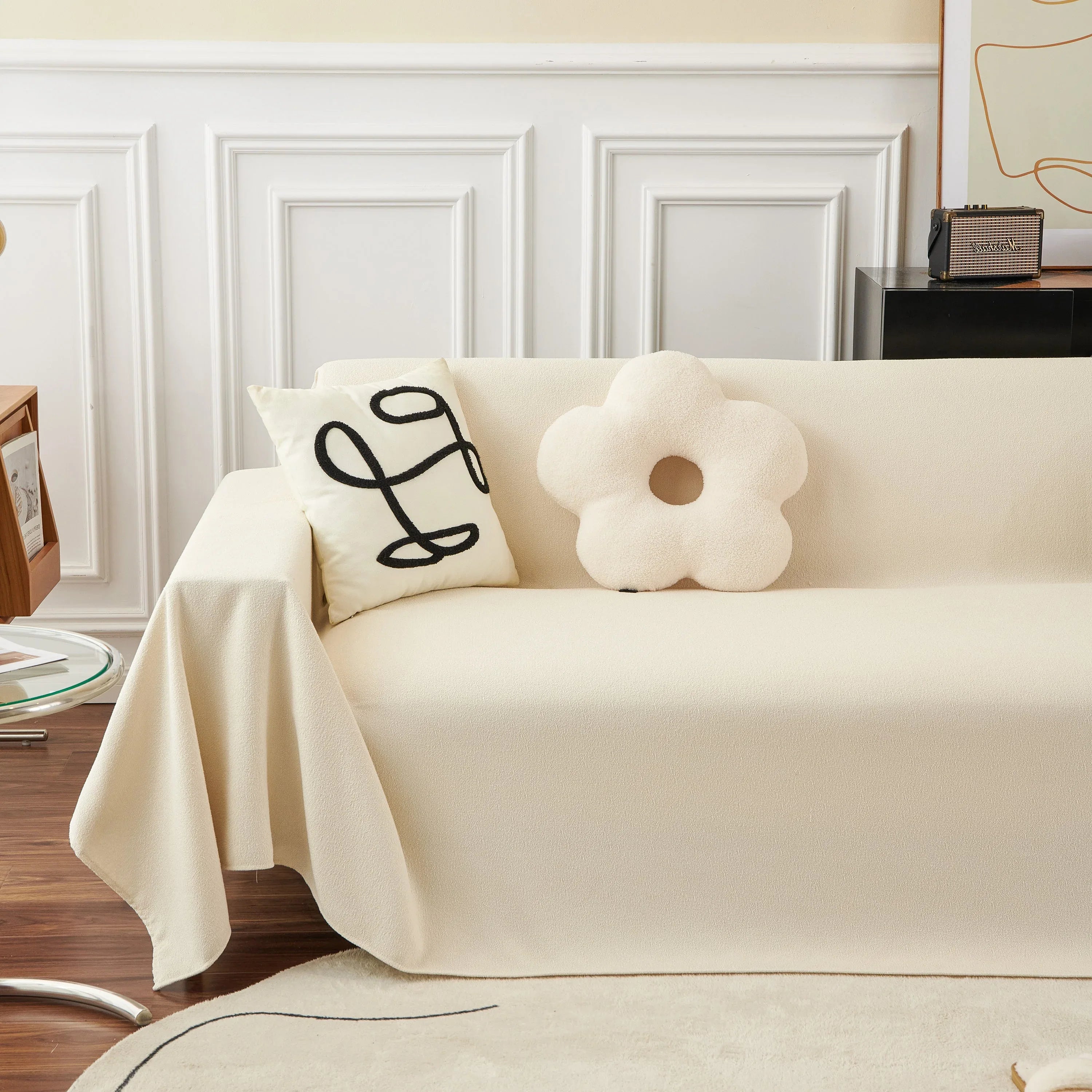 Teddy Throw Blanket and Stylish Slipcover for Couch, Waterproof Sofa Cover for Pets - TaroTextile