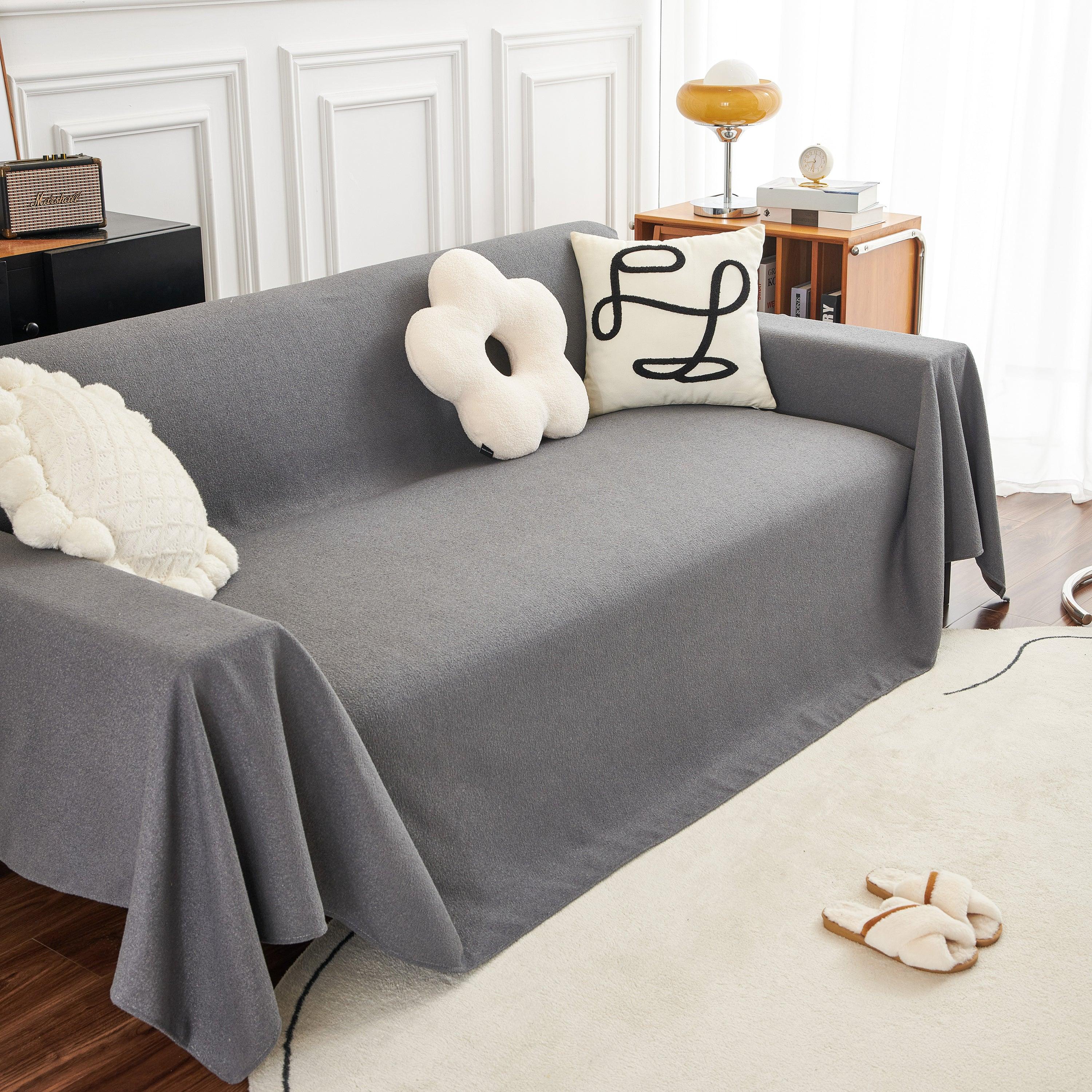 Teddy Throw Blanket and Stylish Slipcover for Couch, Waterproof Sofa Cover for Pets - TaroTextile