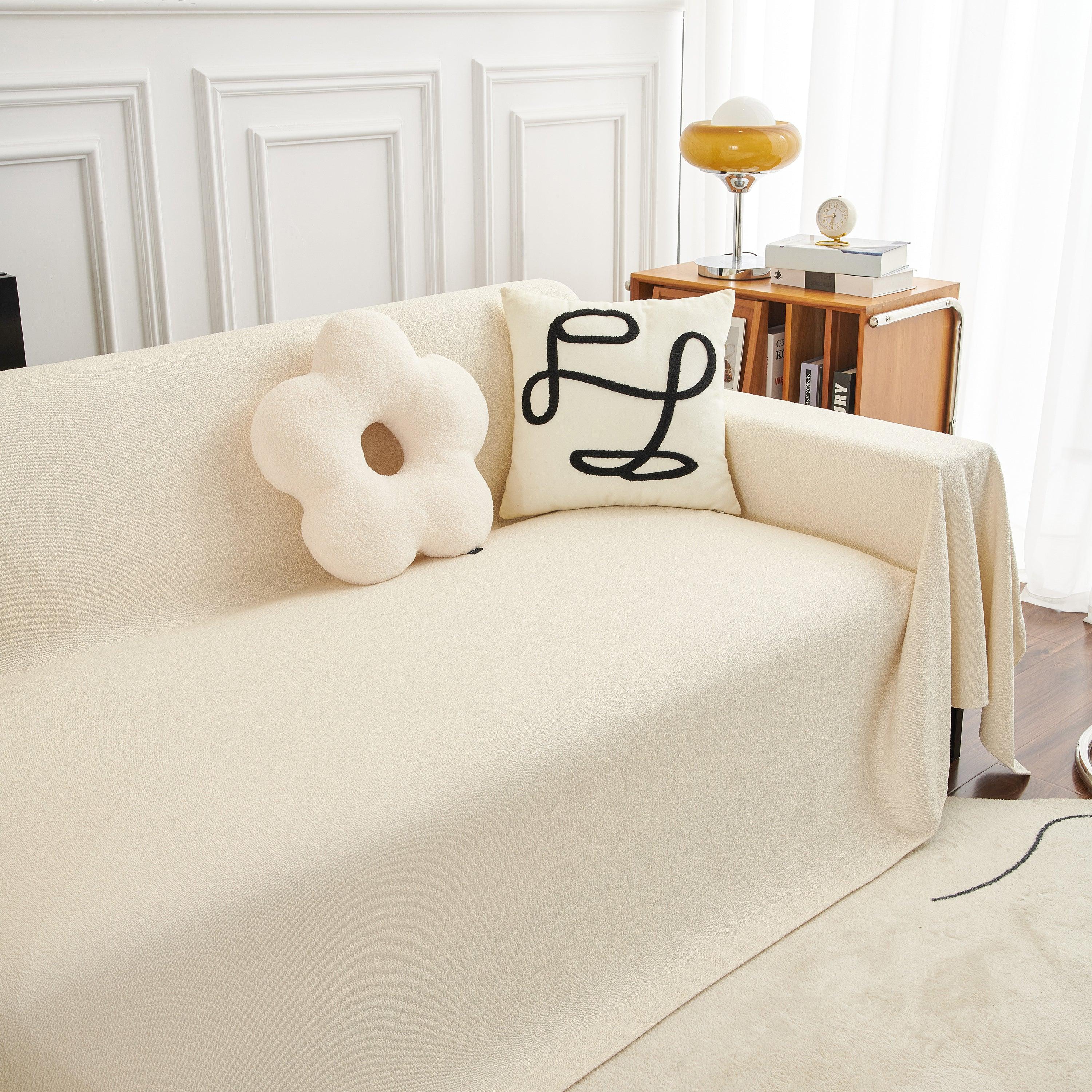 Teddy Throw Blanket and Stylish Slipcover for Couch, Waterproof Sofa Cover for Pets - TaroTextile