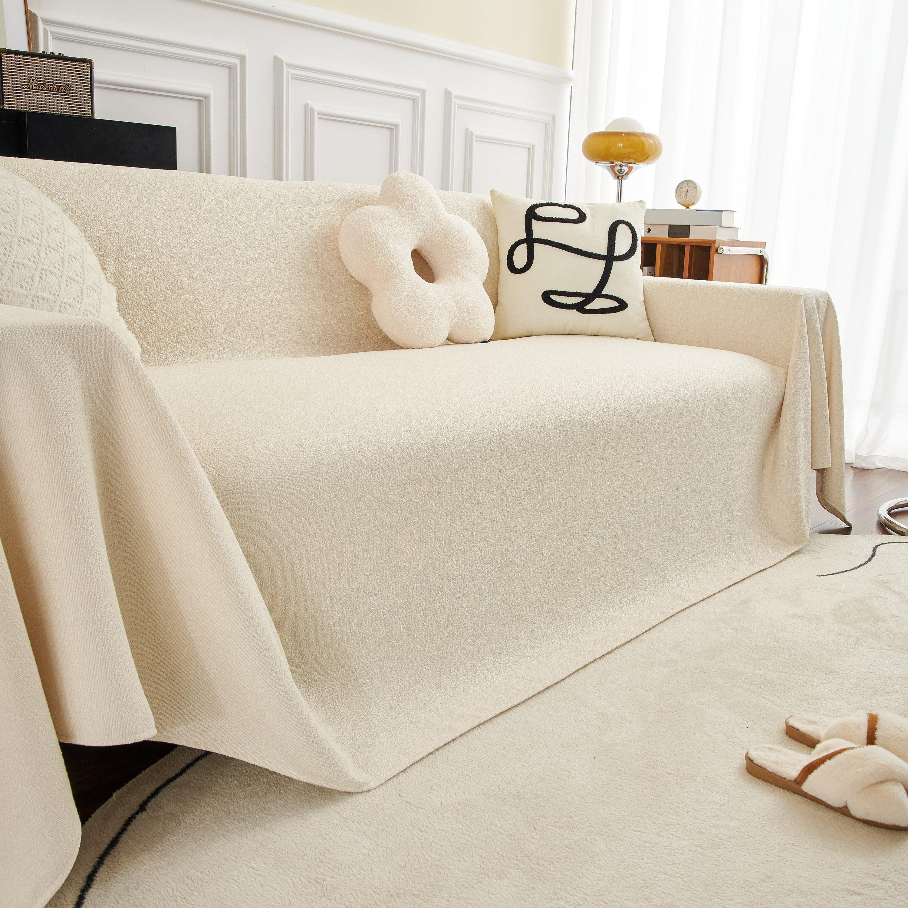 Teddy Throw Blanket and Stylish Slipcover for Couch, Waterproof Sofa Cover for Pets - TaroTextile