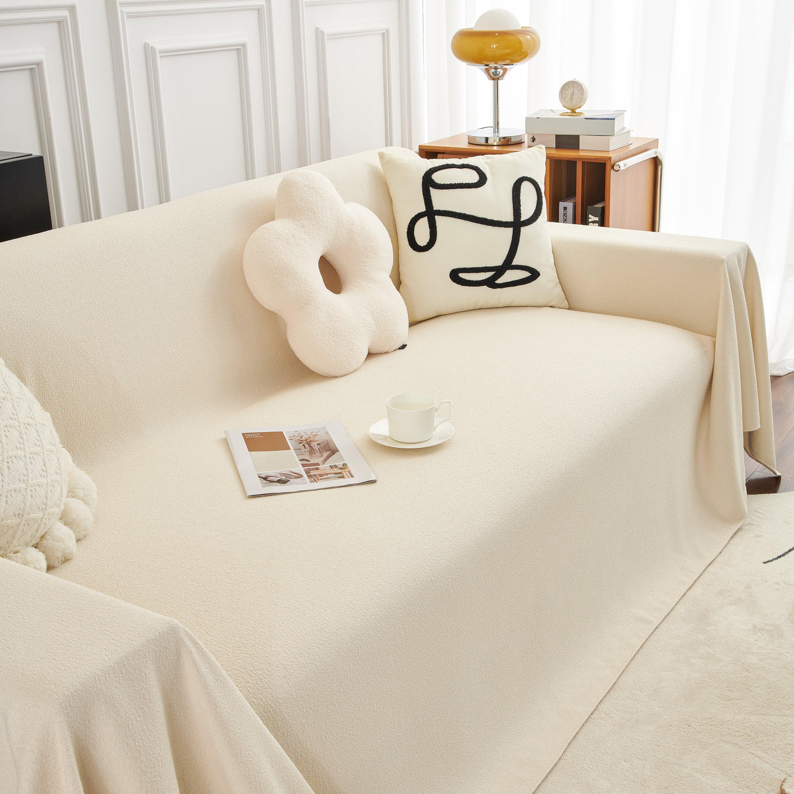 Teddy Throw Blanket and Stylish Slipcover for Couch, Waterproof Sofa Cover for Pets - TaroTextile