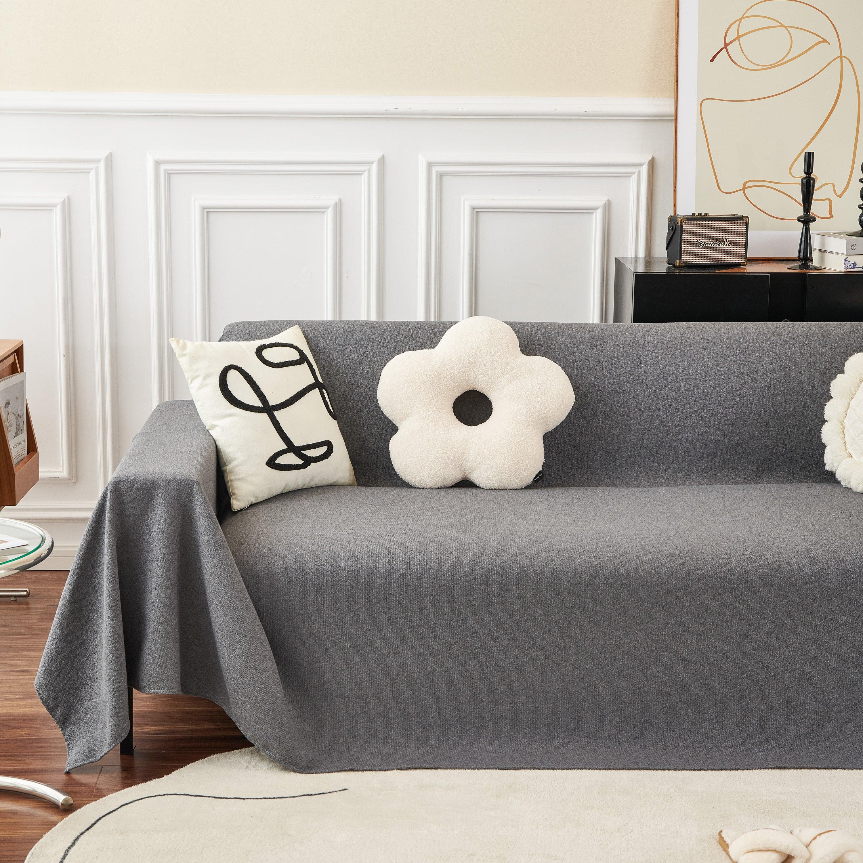 Teddy Throw Blanket and Stylish Slipcover for Couch, Waterproof Sofa Cover for Pets - TaroTextile