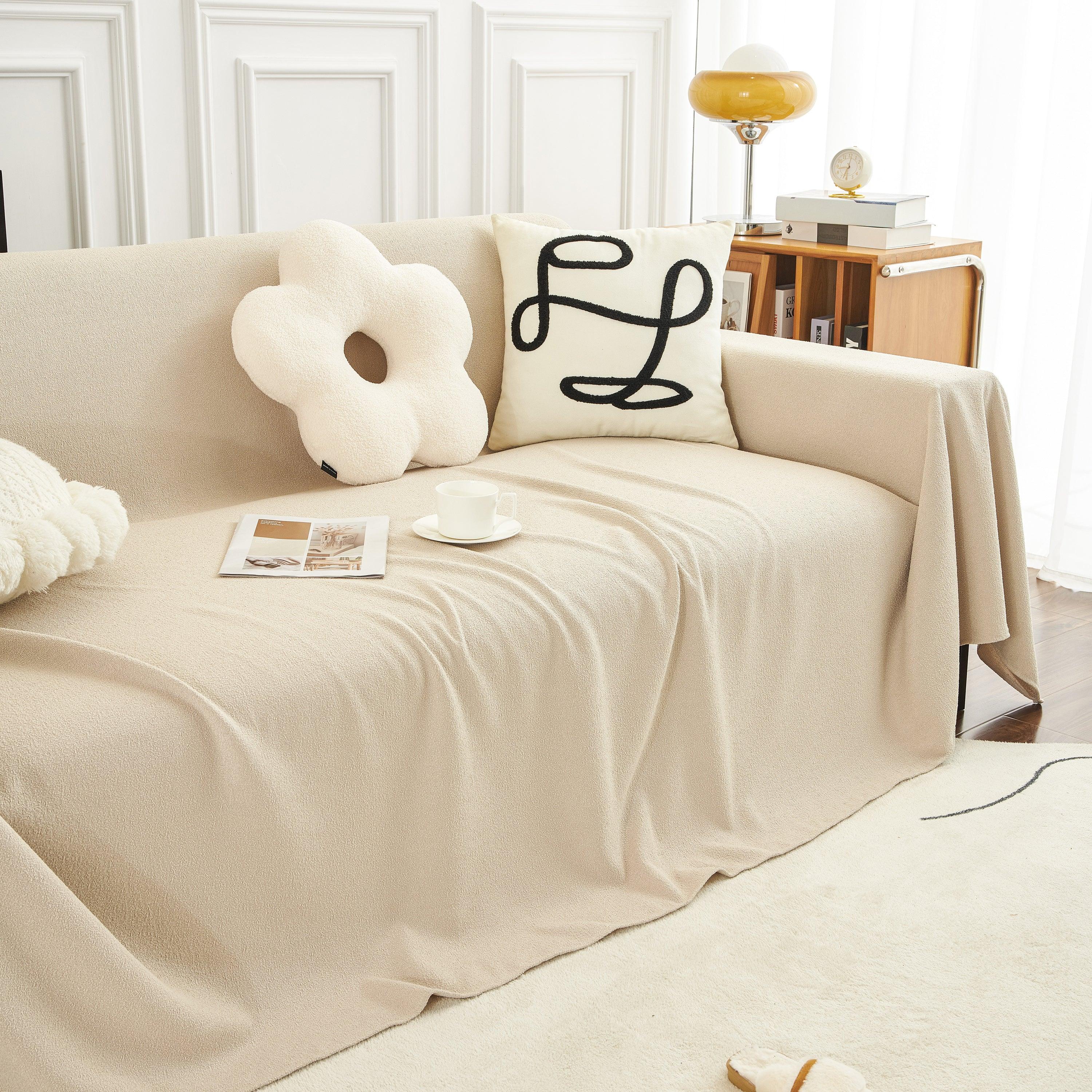 Teddy Throw Blanket and Stylish Slipcover for Couch, Waterproof Sofa Cover for Pets - TaroTextile