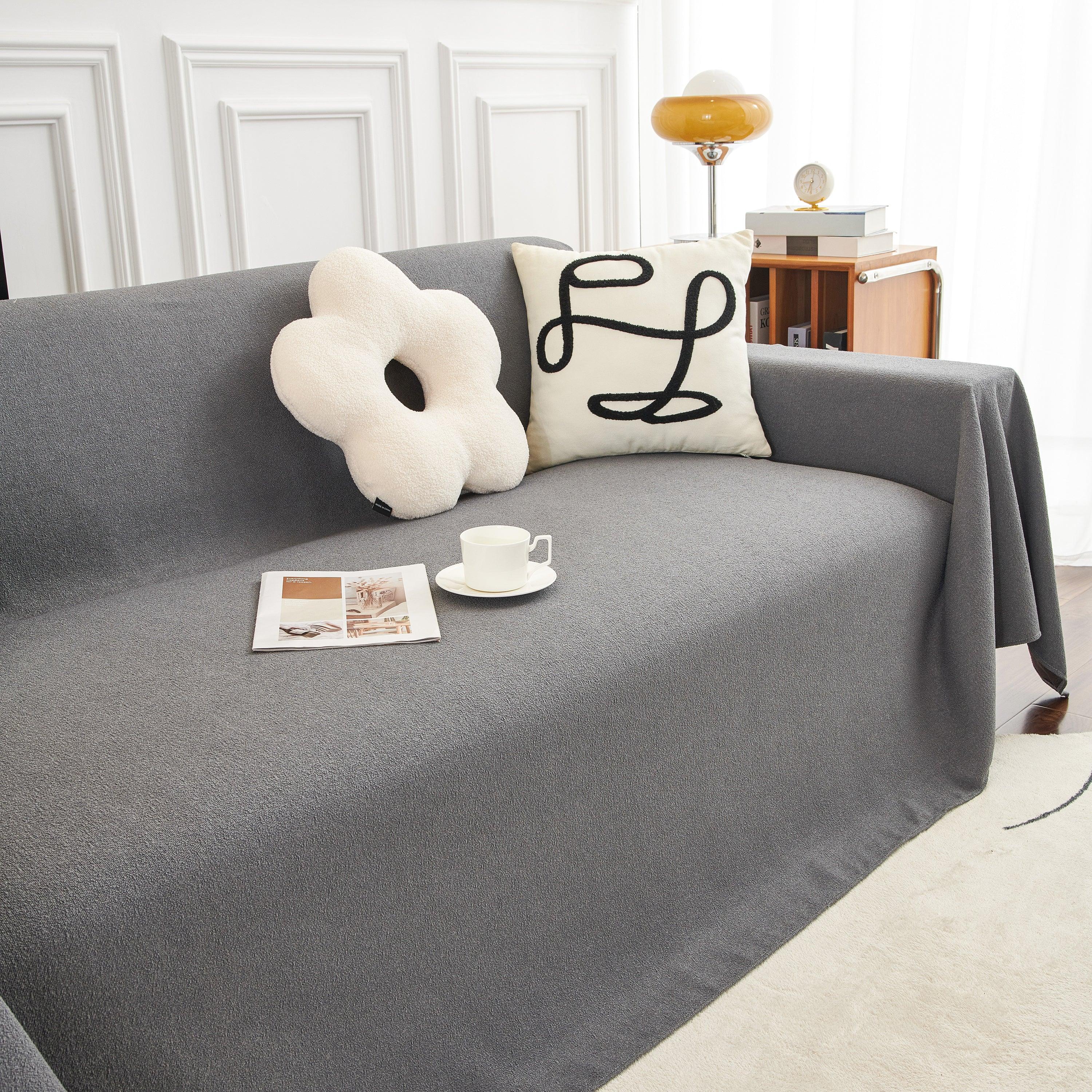 Teddy Throw Blanket and Stylish Slipcover for Couch, Waterproof Sofa Cover for Pets - TaroTextile