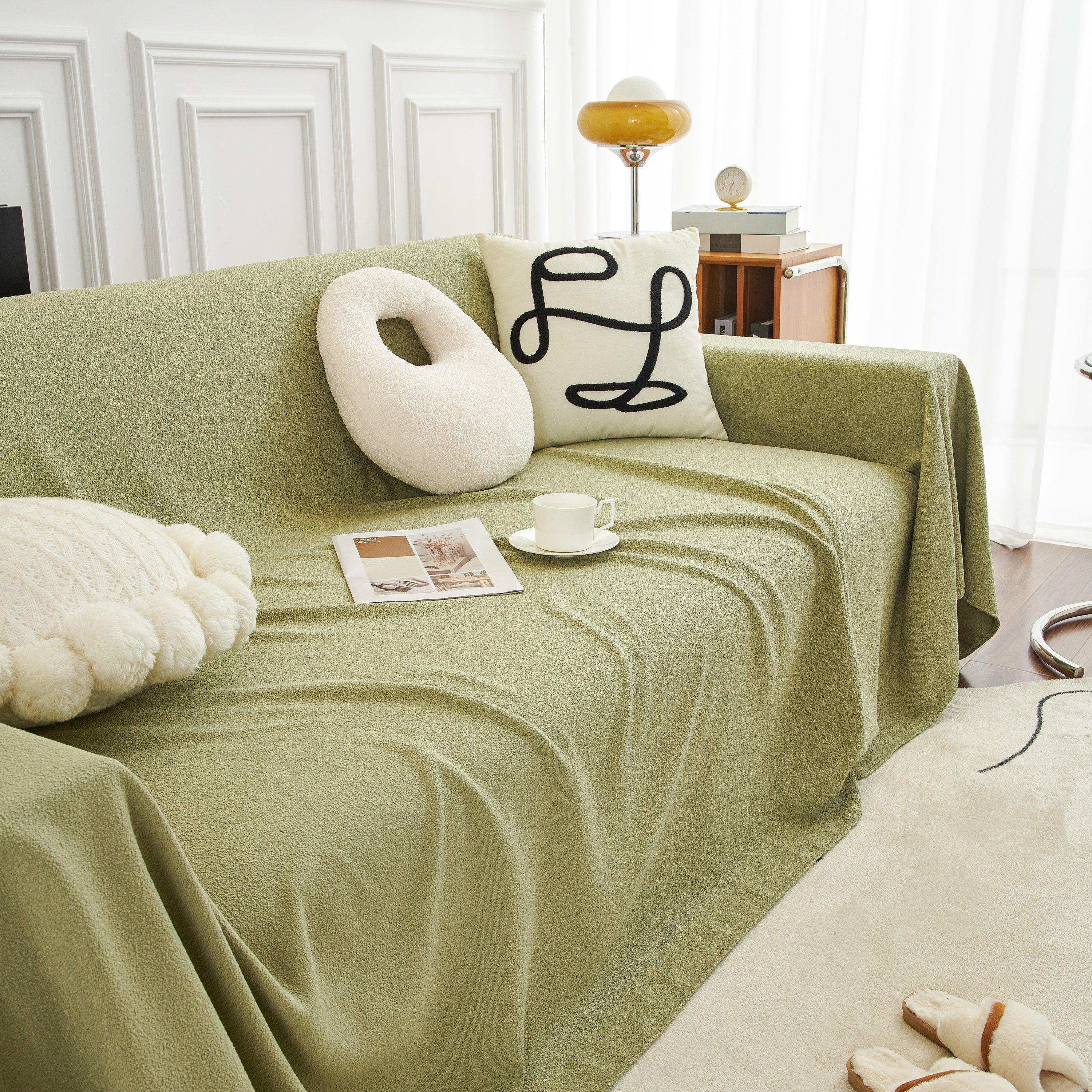 Teddy Throw Blanket and Stylish Slipcover for Couch, Waterproof Sofa Cover for Pets - TaroTextile