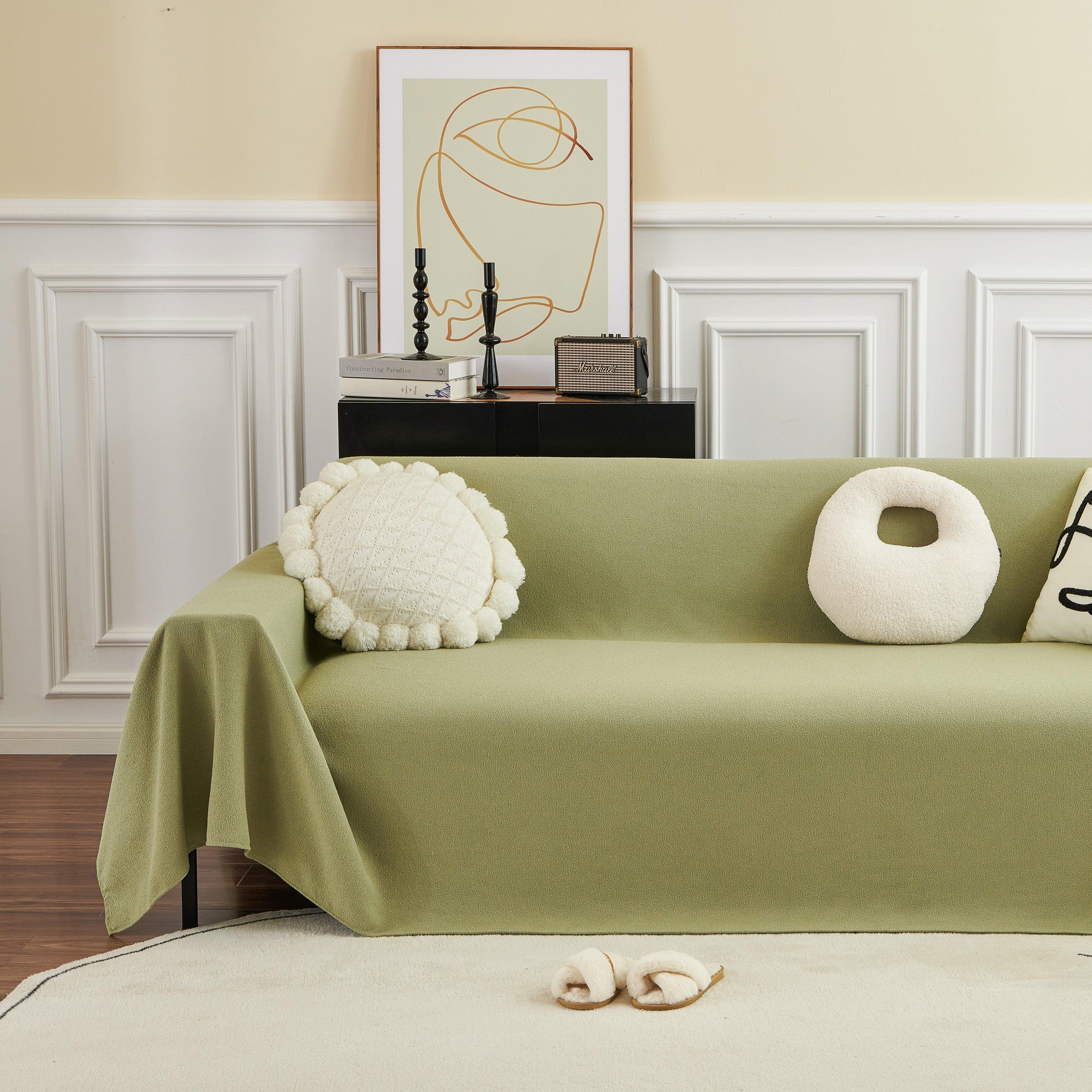 Teddy Throw Blanket and Stylish Slipcover for Couch, Waterproof Sofa Cover for Pets - TaroTextile