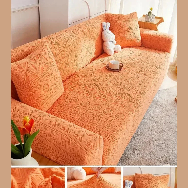 Thick Elastic Sofa Cover Slipcover Stretchy Polar Fleece Seater Corner Couch Cover - TaroTextile