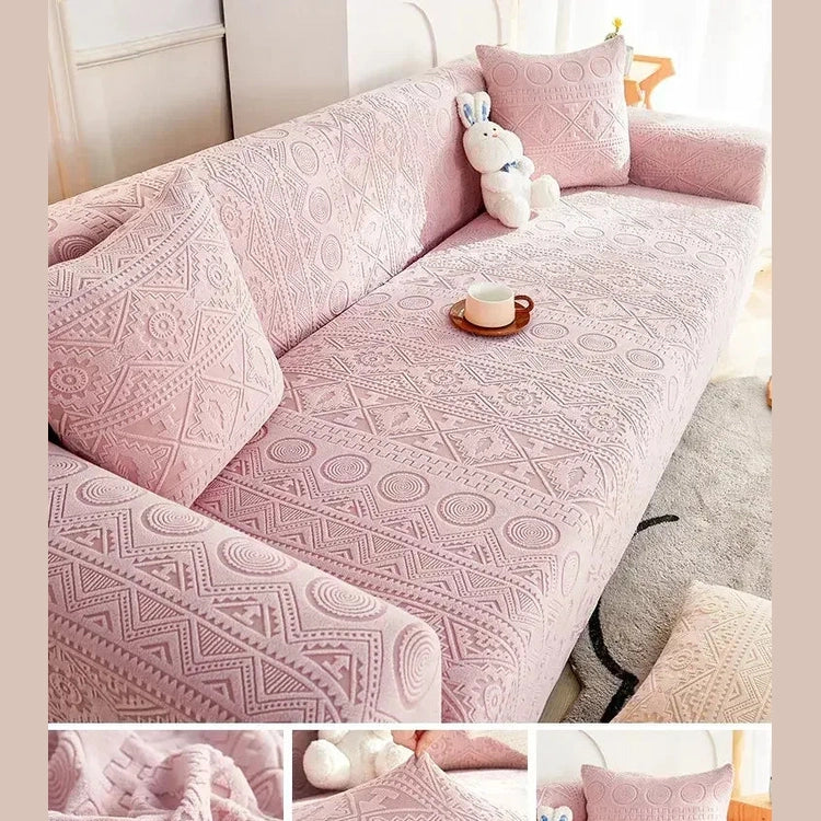 Thick Elastic Sofa Cover Slipcover Stretchy Polar Fleece Seater Corner Couch Cover - TaroTextile