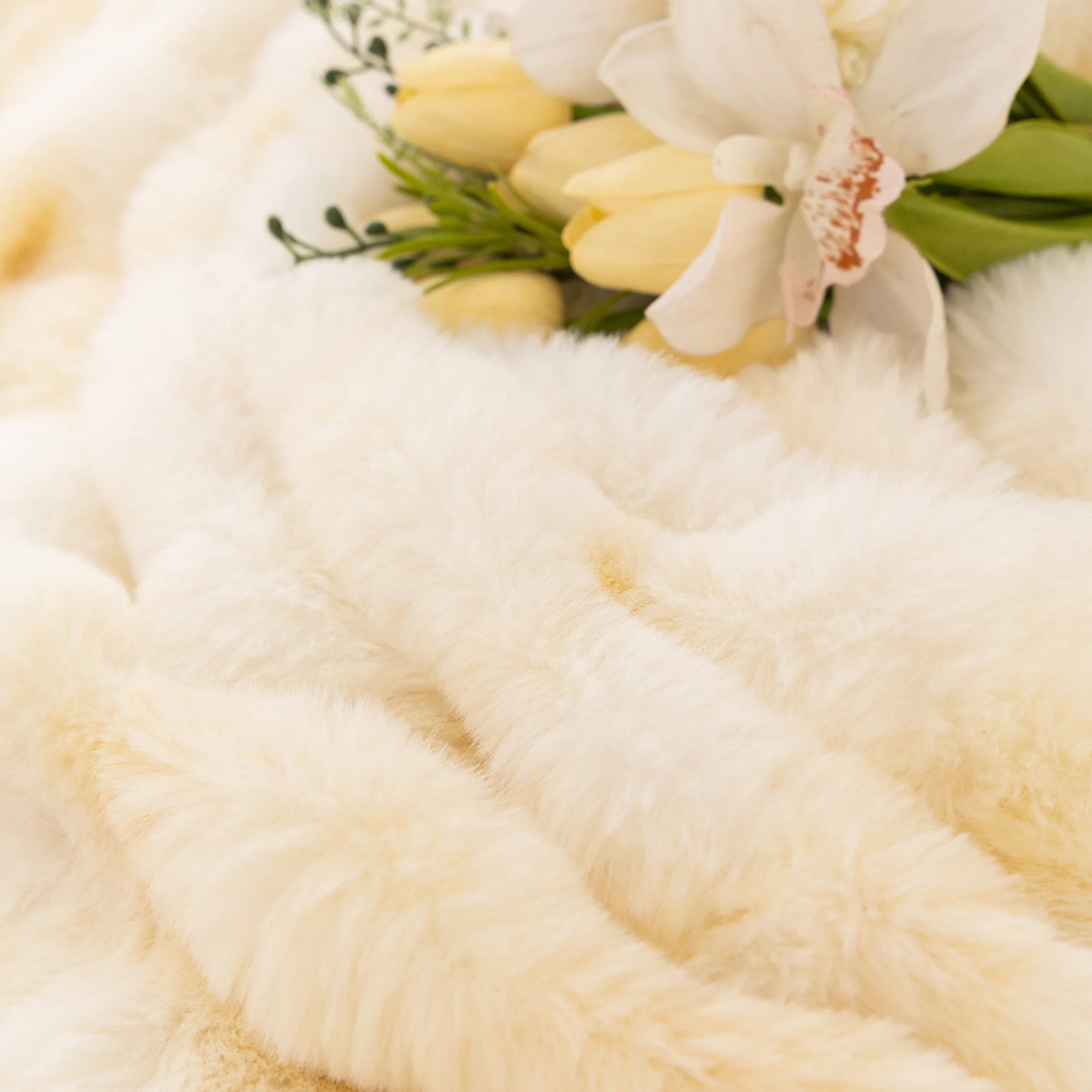 Thick Faux Fur Couch Cover Fluffy Fuzzy Warm Washable Furniture Protector for Kids Pets - TaroTextile