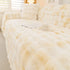 Thick Faux Fur Couch Cover Fluffy Fuzzy Warm Washable Furniture Protector for Kids Pets - TaroTextile