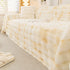 Thick Faux Fur Couch Cover Fluffy Fuzzy Warm Washable Furniture Protector for Kids Pets - TaroTextile