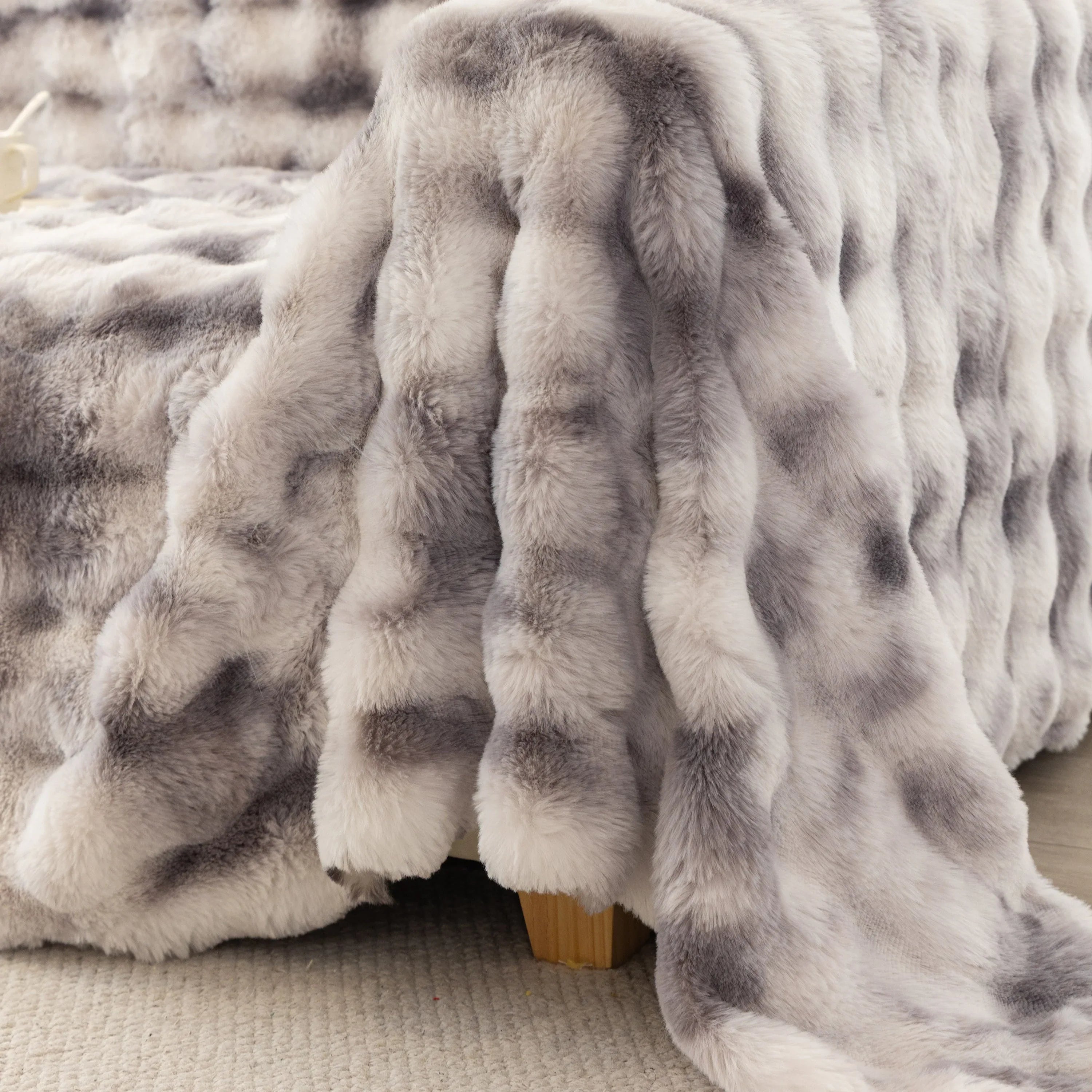 Thick Faux Fur Couch Cover Fluffy Fuzzy Warm Washable Furniture Protector for Kids Pets - TaroTextile