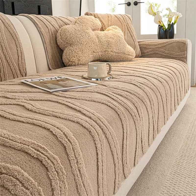 Thicken Plush Couch Cover Winter Warm Sofa Pad Non-Slip Sofa Slipcovers - TaroTextile