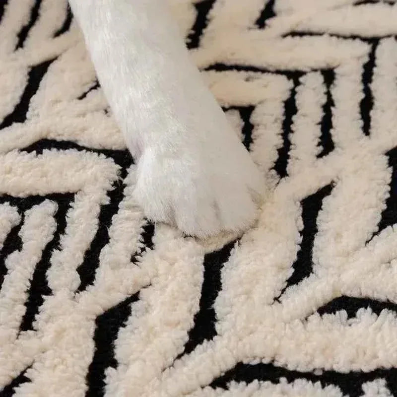 Thicken Stripe Plush Sofa Cover Cozy Warm Anti-slip Cushion Cover - TaroTextile