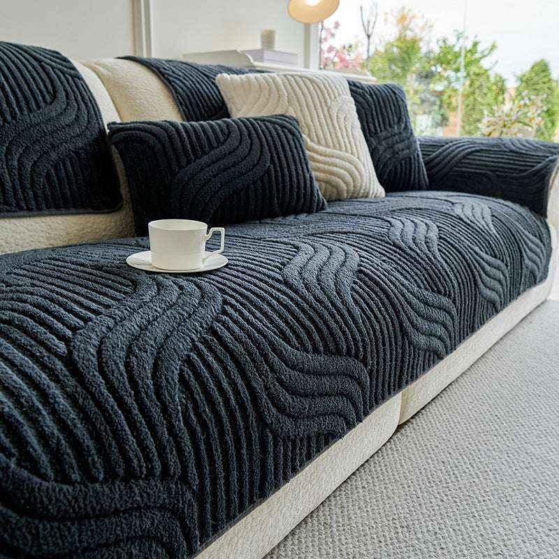 Thickened Non-slip Sofa Chair Mat Cozy Plush Couch Cushion Cover - TaroTextile
