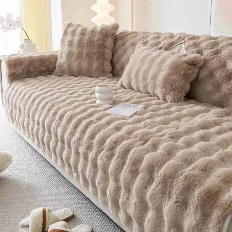 Thickened Plush Sofa Cover Soft Warm Futon Couch Cover Velvet Slipcover - TaroTextile