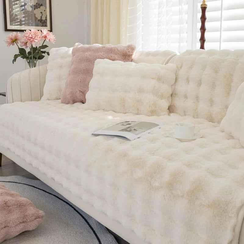 Thickened Plush Sofa Cover Soft Warm Futon Couch Cover Velvet Slipcover - TaroTextile