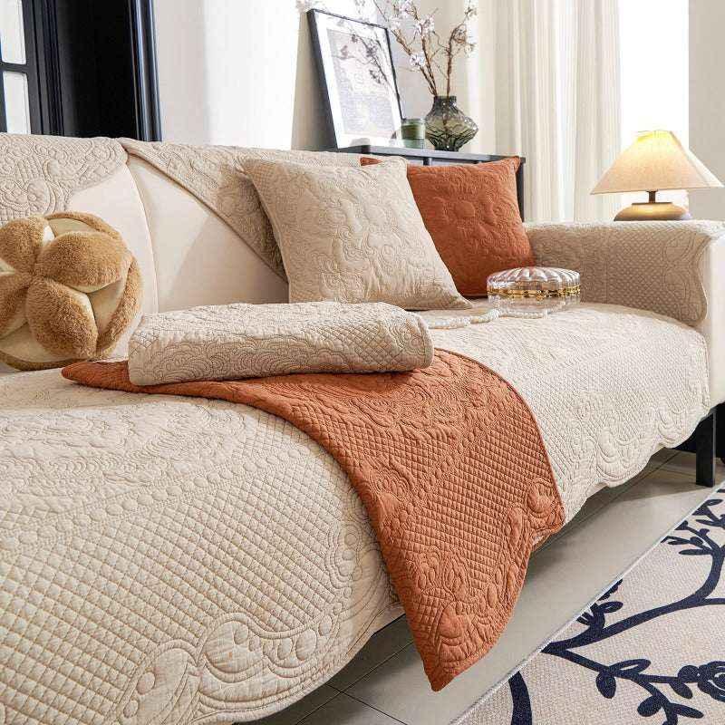 Universal Cotton Cozy Sofa Futon Cover Non-slip Chair Cushion Seat Mat - TaroTextile