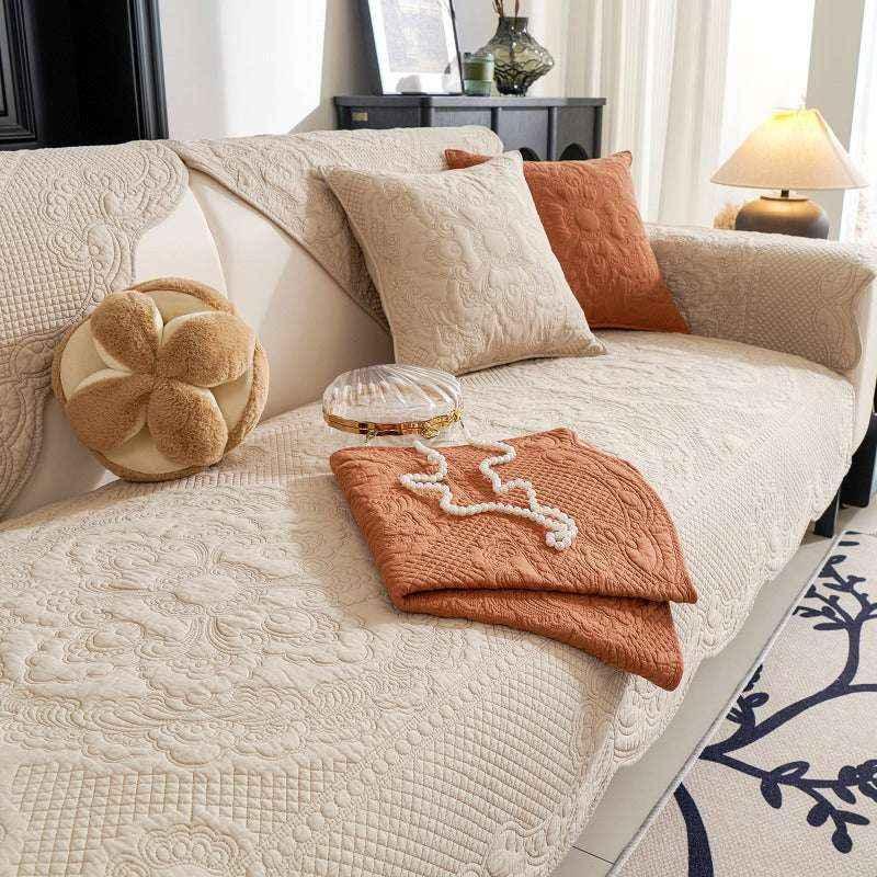 Universal Cotton Cozy Sofa Futon Cover Non-slip Chair Cushion Seat Mat - TaroTextile