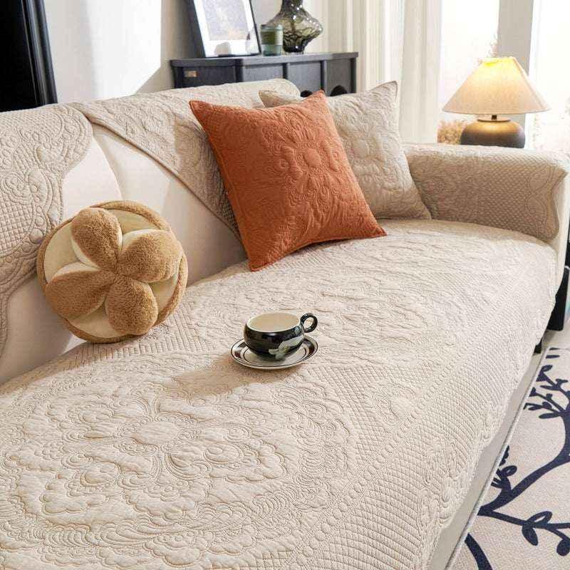 Universal Cotton Cozy Sofa Futon Cover Non-slip Chair Cushion Seat Mat - TaroTextile