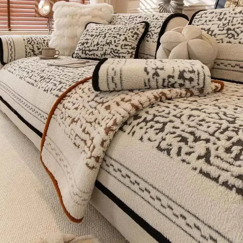 Universal Plush Cushion Cover Velvet Sofa Cover Soft Seat Futon Protector - TaroTextile