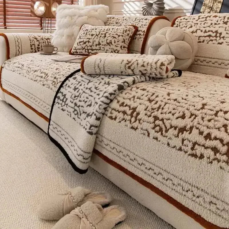 Universal Plush Cushion Cover Velvet Sofa Cover Soft Seat Futon Protector - TaroTextile