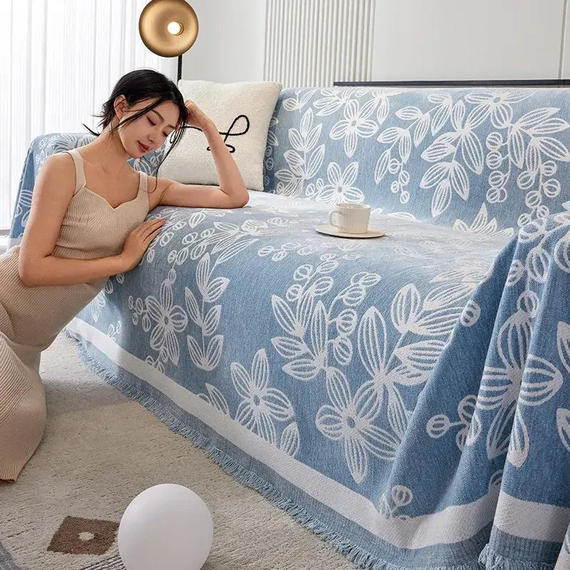Universal Sofa Cover Chenille Durable Sofa Blanket Anti-scratch Furniture Protector - TaroTextile