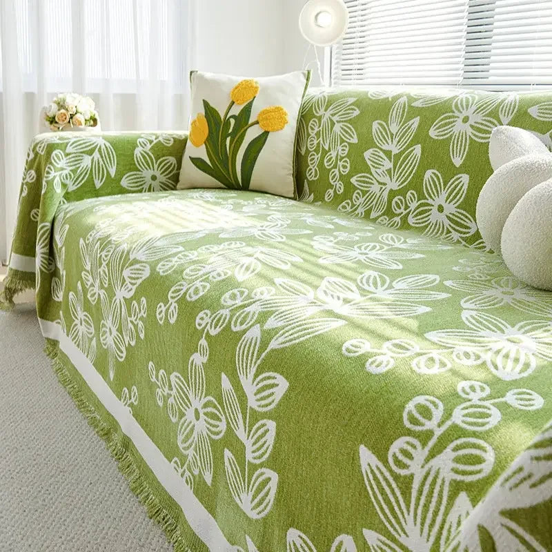 Universal Sofa Cover Chenille Durable Sofa Blanket Anti-scratch Furniture Protector - TaroTextile