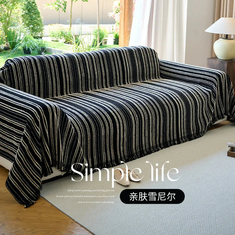 Vintage Chenille Blankets for Couch Covers Durable Throw Cover Cozy Slipcover - TaroTextile