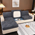 Striped Jacquard Fleece Furniture Covers Stretchable Non-Slip Cushion Covers for L-Shaped Couch, Pets