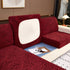 Striped Jacquard Fleece Furniture Covers Stretchable Non-Slip Cushion Covers for L-Shaped Couch, Pets