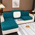 Striped Jacquard Fleece Furniture Covers Stretchable Non-Slip Cushion Covers for L-Shaped Couch, Pets
