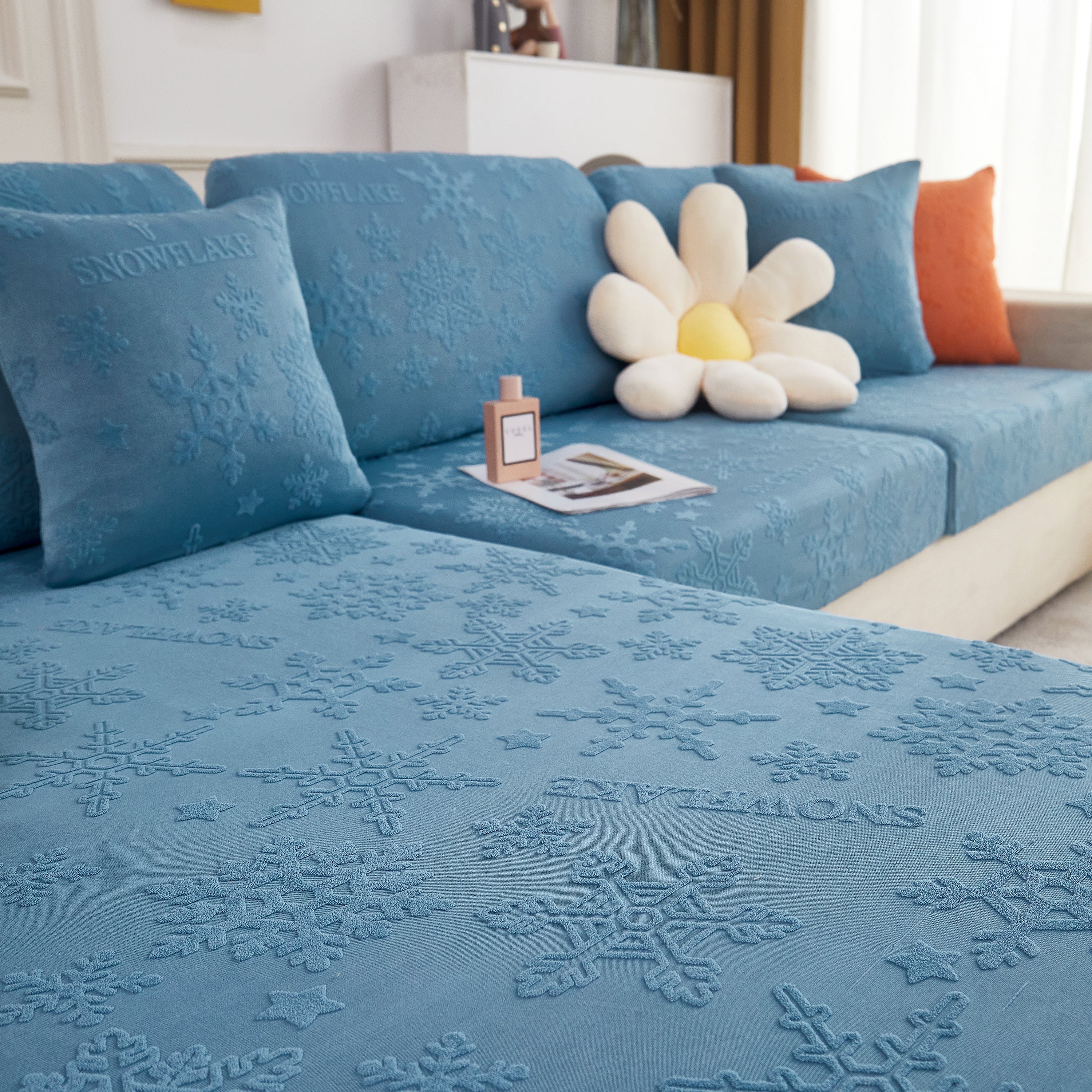 Cooling Silk Fabric Stretchable Cushion Cover, Non-Slip Furniture Protector for Kids, Chaise Lounge Cushion Covers