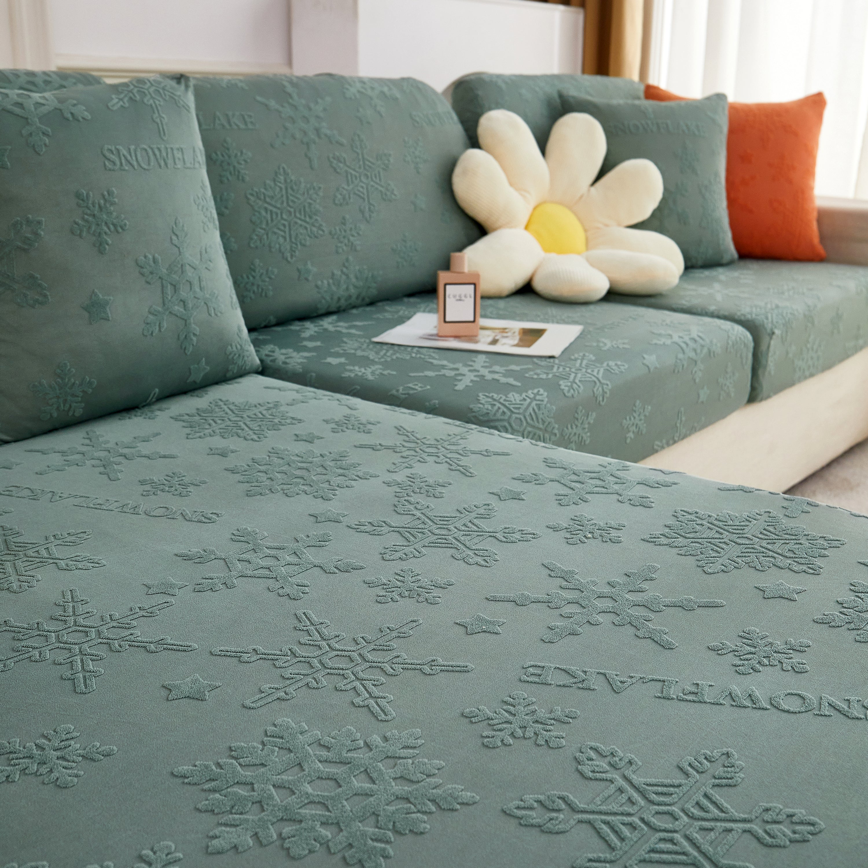 Cooling Silk Fabric Stretchable Cushion Cover, Non-Slip Furniture Protector for Kids, Chaise Lounge Cushion Covers