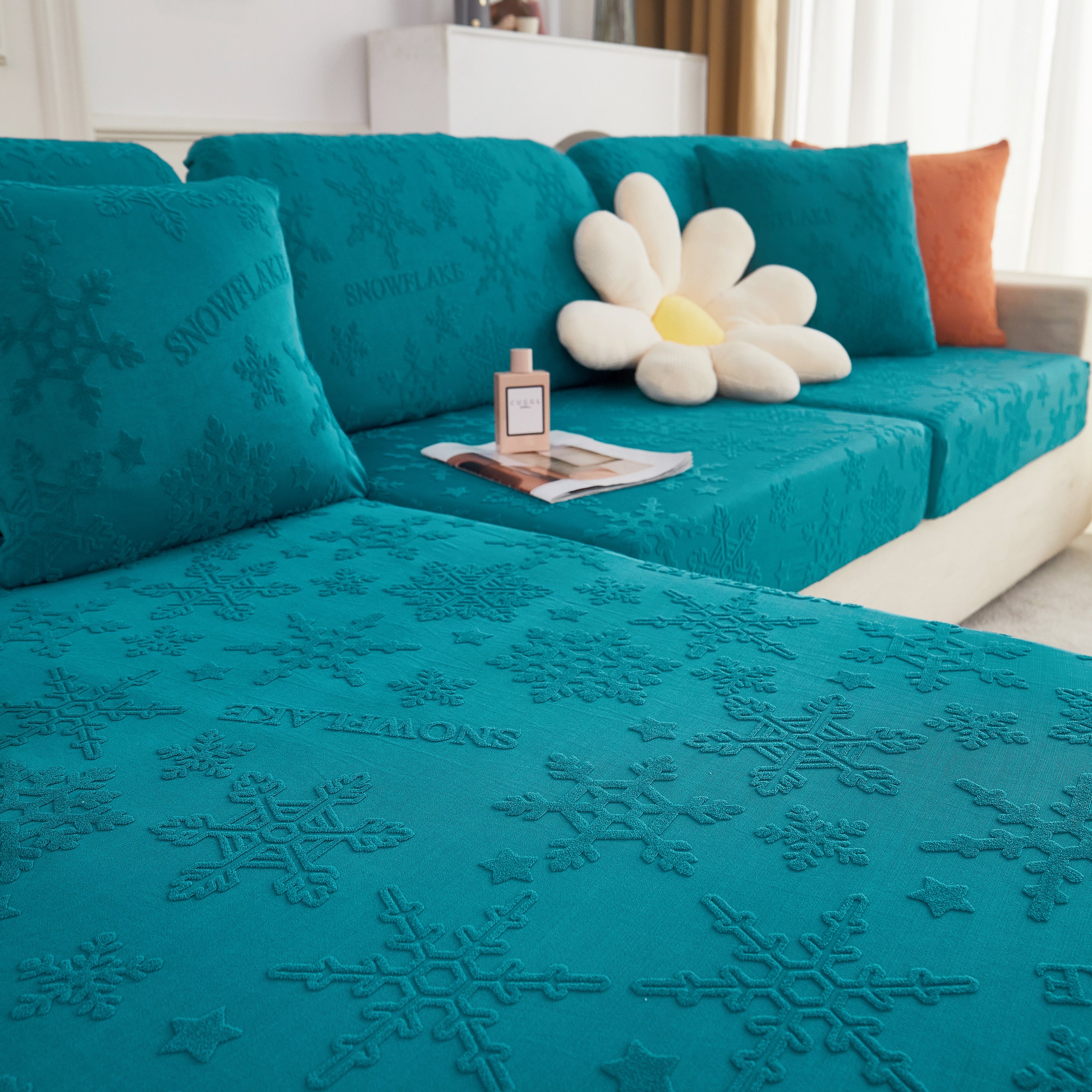 Cooling Silk Fabric Stretchable Cushion Cover, Non-Slip Furniture Protector for Kids, Chaise Lounge Cushion Covers