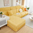 Sofa Seat Cover, Sunflower Patterned Elastic Skirted Couch Cushion Covers for 1/2/3/4-Seater Sofas