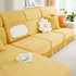 Sofa Seat Cover, Sunflower Patterned Elastic Skirted Couch Cushion Covers for 1/2/3/4-Seater Sofas