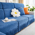 Sofa Seat Cover, Sunflower Patterned Elastic Skirted Couch Cushion Covers for 1/2/3/4-Seater Sofas