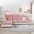 Love Stripe Jacquard Fleece Fabric Stretch Cushion Cover, Non-Slip Furniture Protector for Kids, Couch Cushion Covers