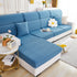 Love Stripe Jacquard Fleece Fabric Stretch Cushion Cover, Non-Slip Furniture Protector for Kids, Couch Cushion Covers