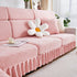 Stretchable Chaise Lounge Sofa Covers and Couch Seat Covers with Skirt for Sectional Couches
