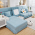Stretchable Chaise Lounge Sofa Covers and Couch Seat Covers with Skirt for Sectional Couches