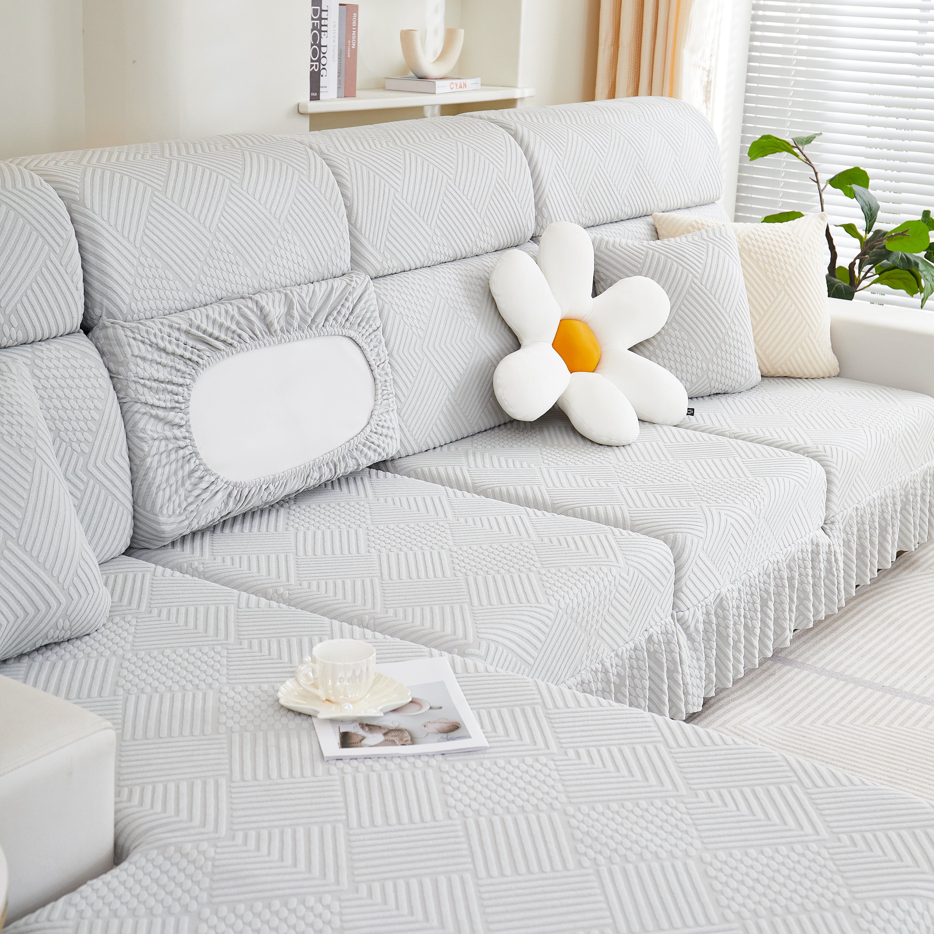 Stretch Sofa Covers for Couch Seats and Cushions, Suitable for 1/2/3/4/L Seater Sofas and Couches