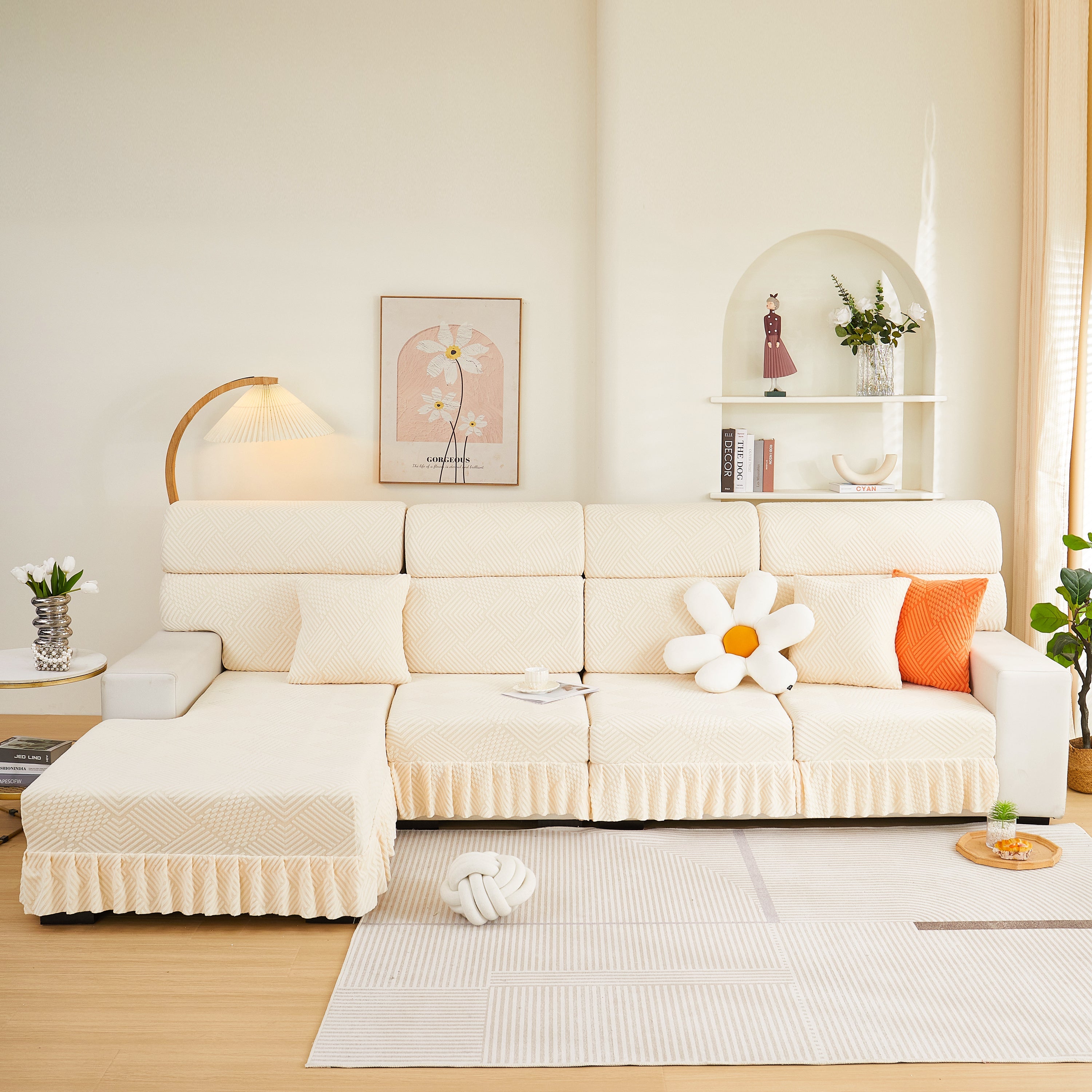 Stretch Sofa Covers for Couch Seats and Cushions, Suitable for 1/2/3/4/L Seater Sofas and Couches